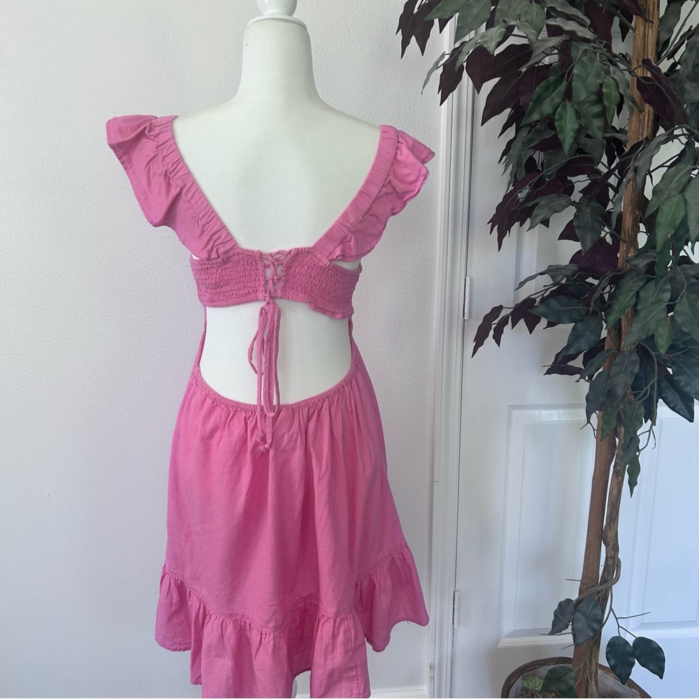 Dizzy Lizzy Pink Flutter Sleeve Midi Sundress with Square Neck
#0283 - Picture 6 of 10